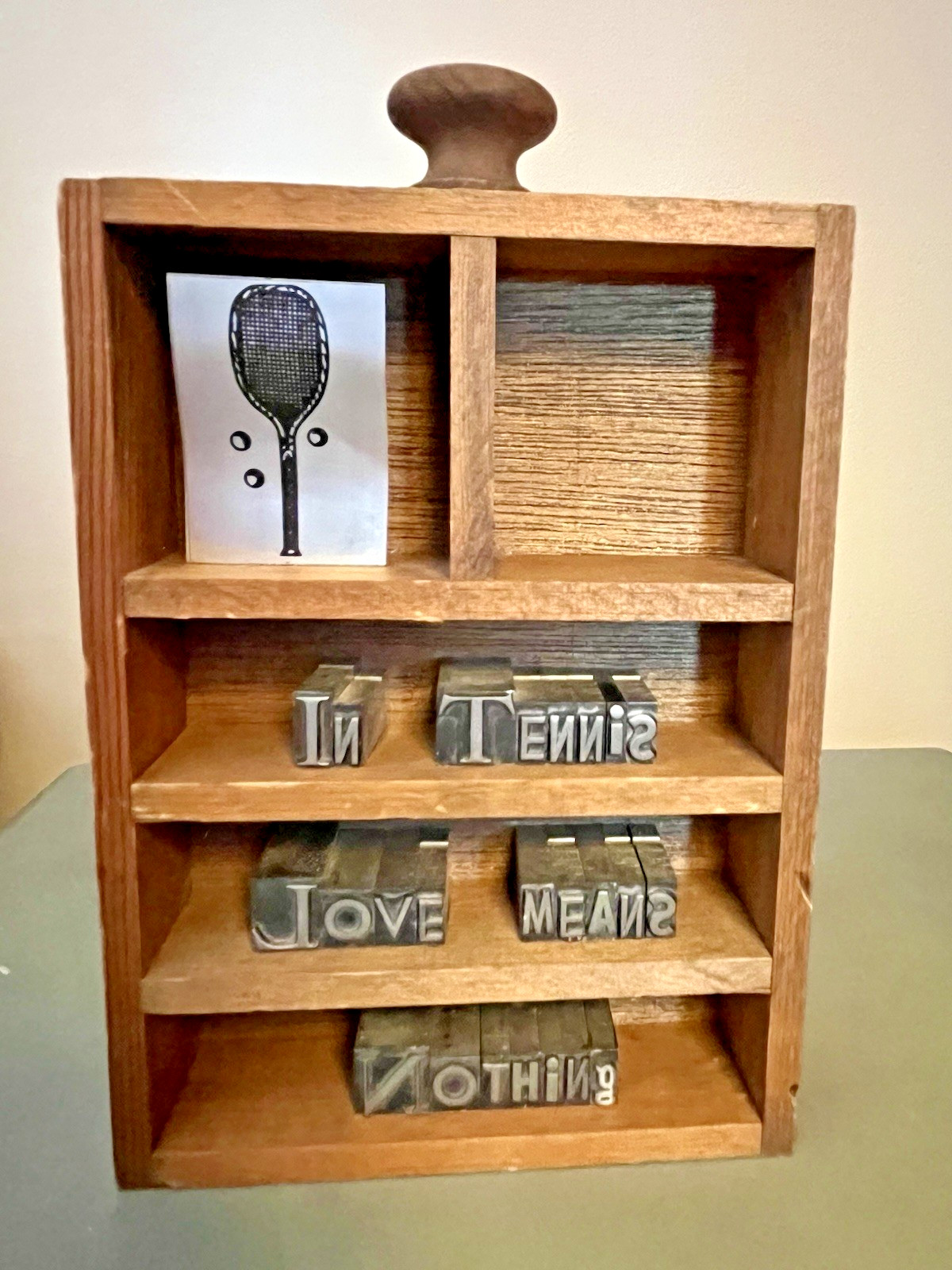 Vintage Foundry Backwards Box 1304Printers Typeset Shadow Box Tennis 7 in gallery