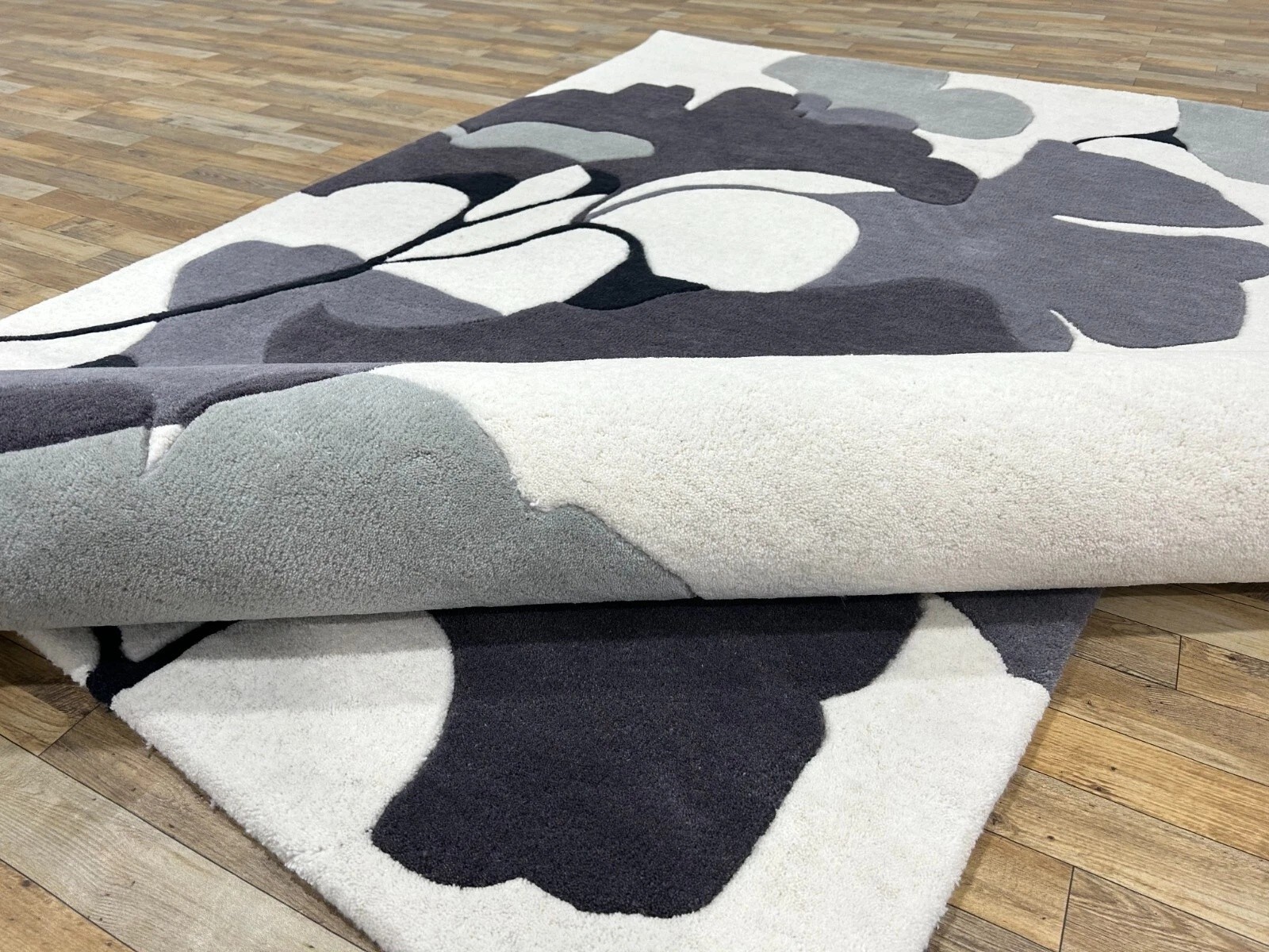 Abstract Geometric Floral 100 % NZ Wool Hand Tufted Area Rug For Bedroom Rug gallery