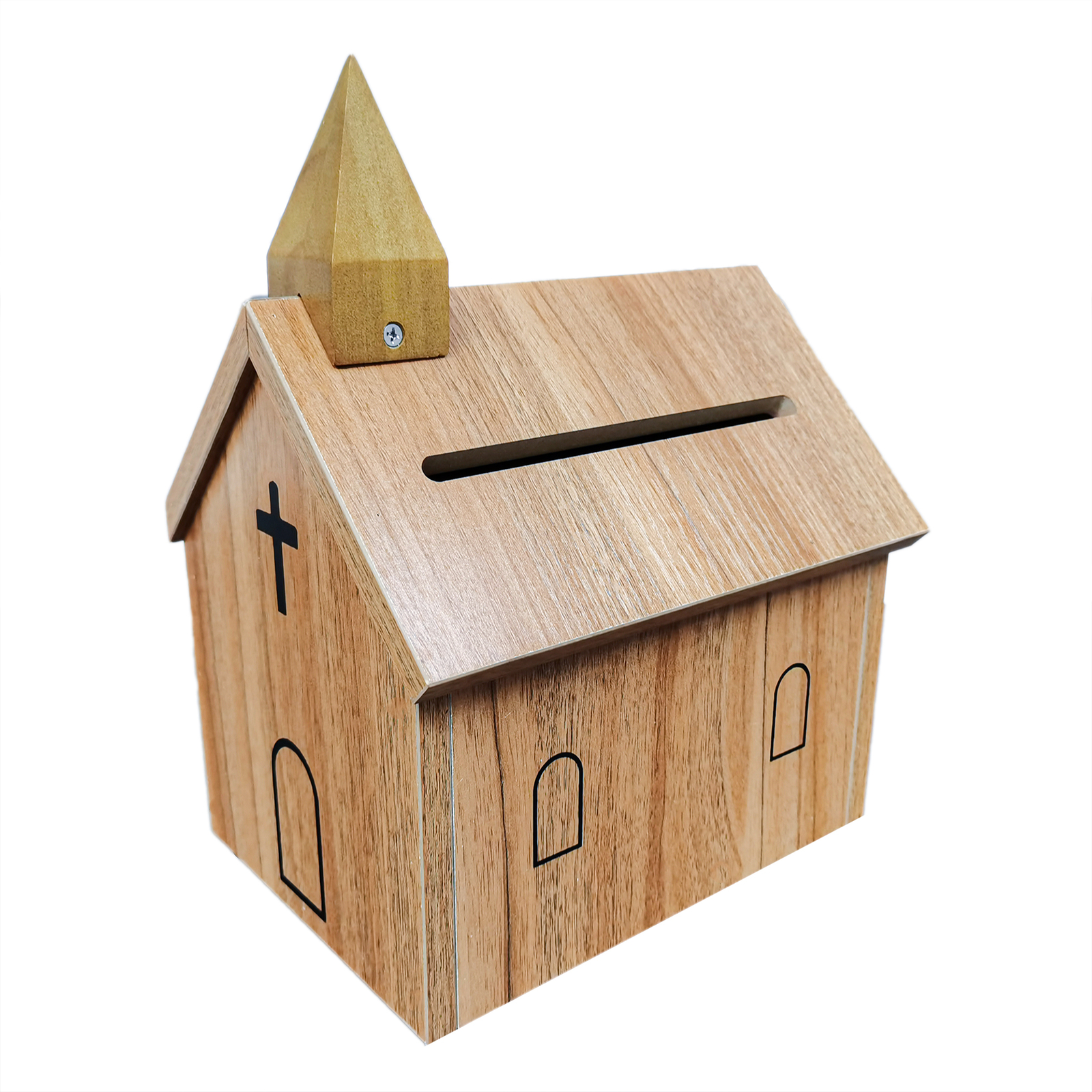 Church Shape Collection Box Tithese & Offering Donation Box 9.4X6.7X12" gallery