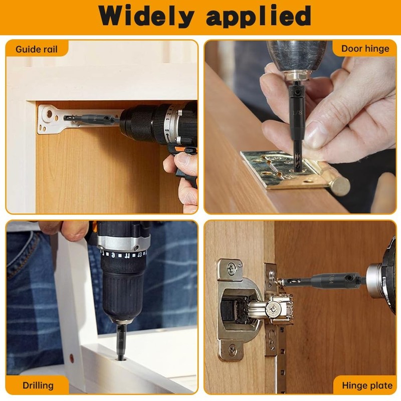 3 Pcs Self Centering Drill Bits Set with Bit Holder,3/32", 7/64", 1/8" for 1/4In gallery