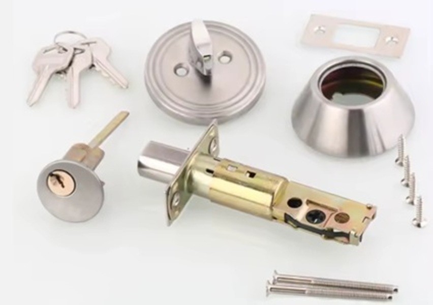 2 PACK Entry Doorknob and Deadbolt Set Satin Nickel Single Cylinder Deadbolt NIB gallery