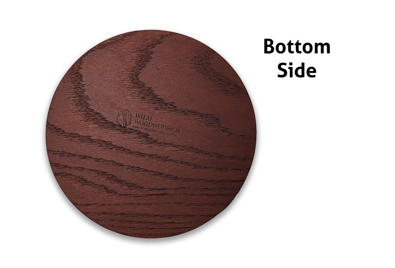 Round Display Base, Solid Red Oak, Mahogany Stain, 7/8 in thick gallery
