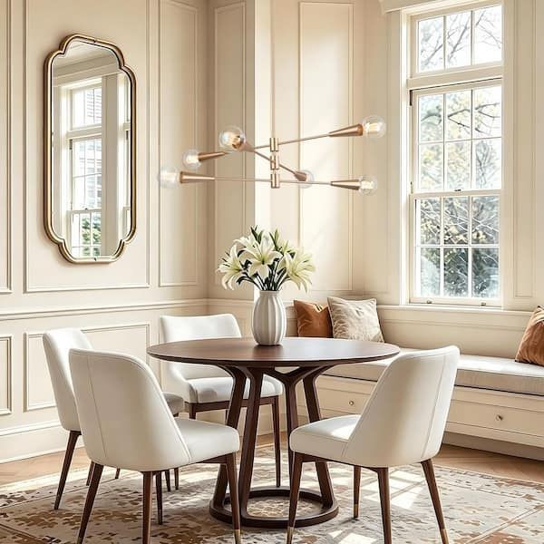 Uolfin Transitional 31 in. Modern Sputnik 6-Light Brass Gold Tiered Chandelier gallery
