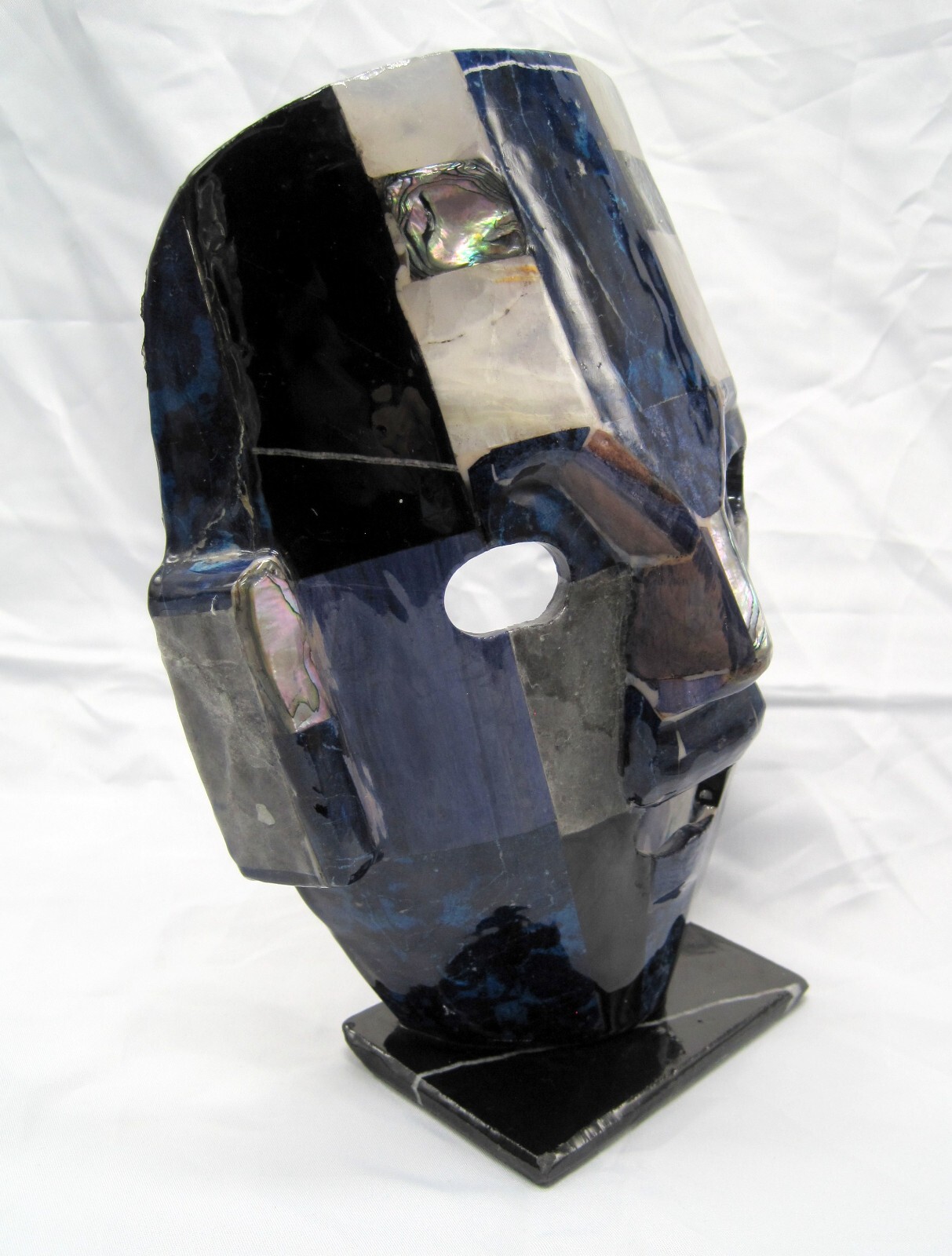 Aztec/Mayan Burial Tribal Mask Hand Made Abalone Lapis Black Onyx Stones gallery