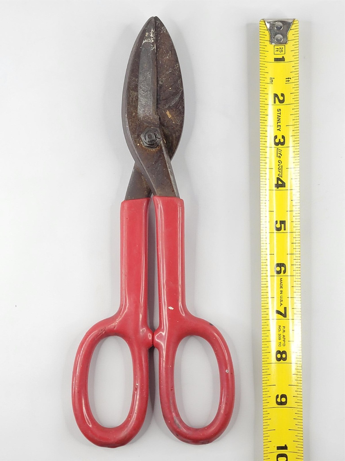 True Value Tru-Test Tin Snips Sheet Metal Shears 10" Rubberized Handles Vintage gallery