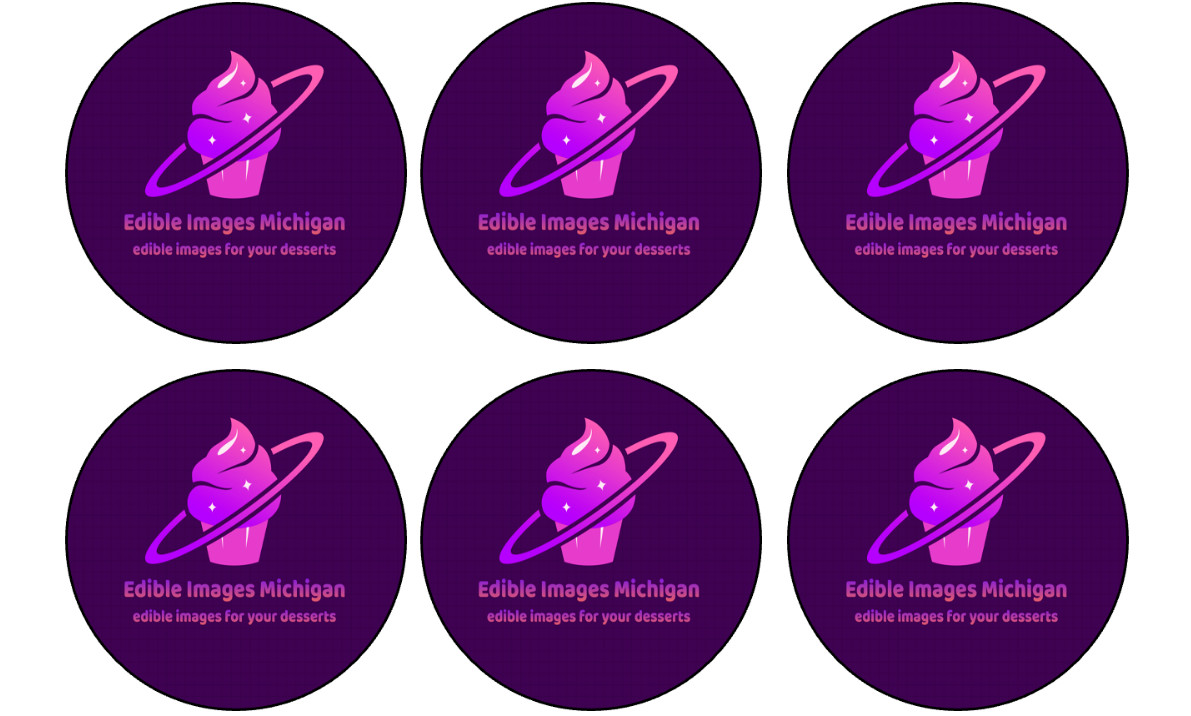 6 count- CUSTOM IMAGE edible image rounds, choose your size gallery