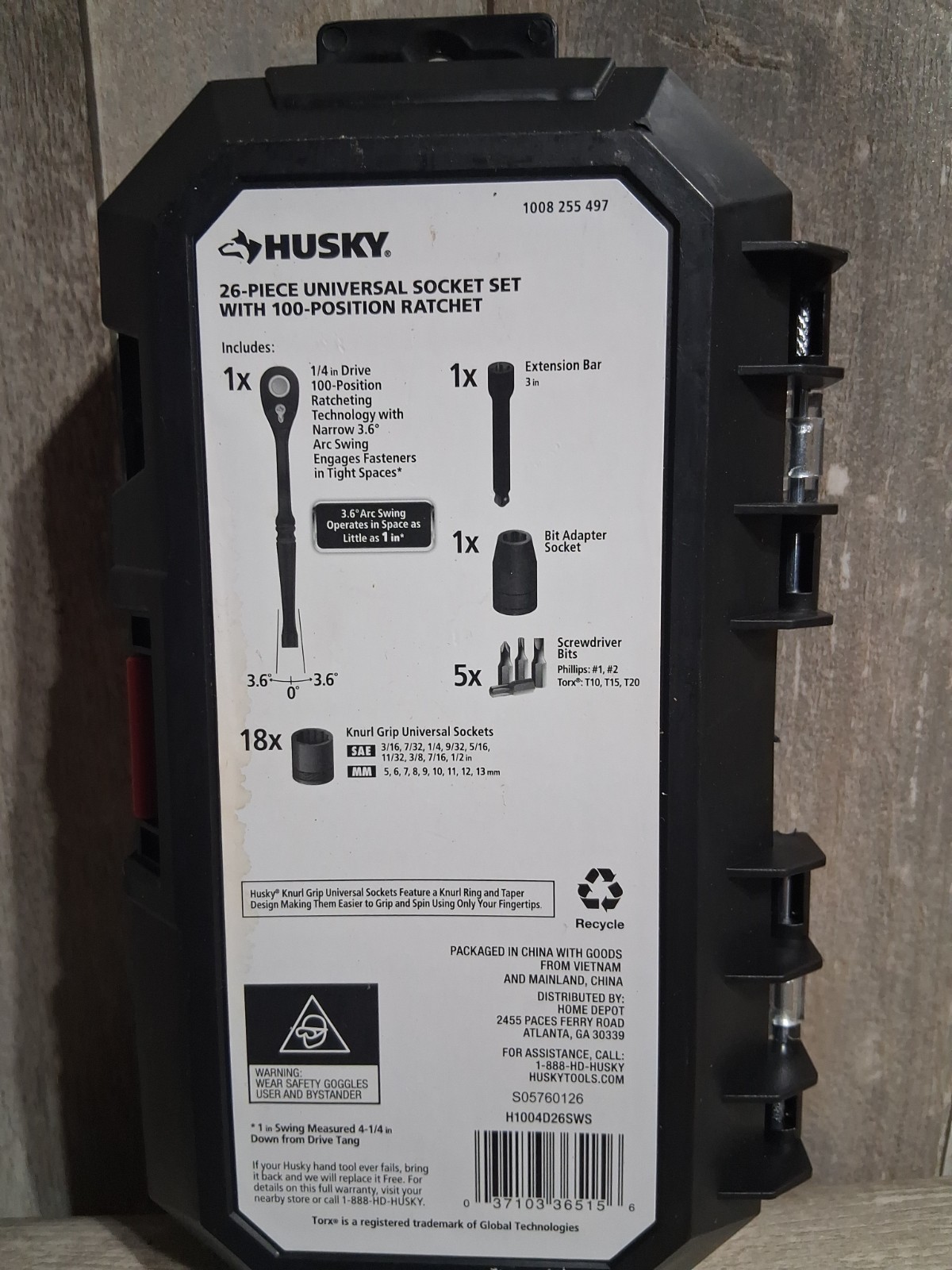 Husky 100-Position 1/4 in. Drive Universal Socket Wrench Set (26-Piece) gallery