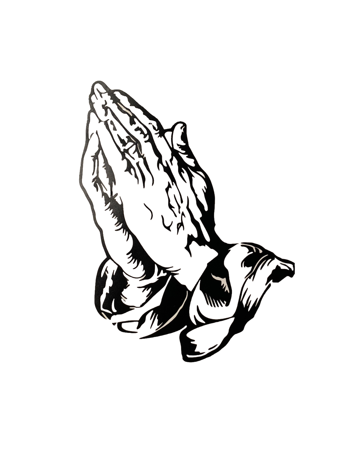 Vinyl Decal for Window - Praying Hands, Various Sizes & Colors gallery