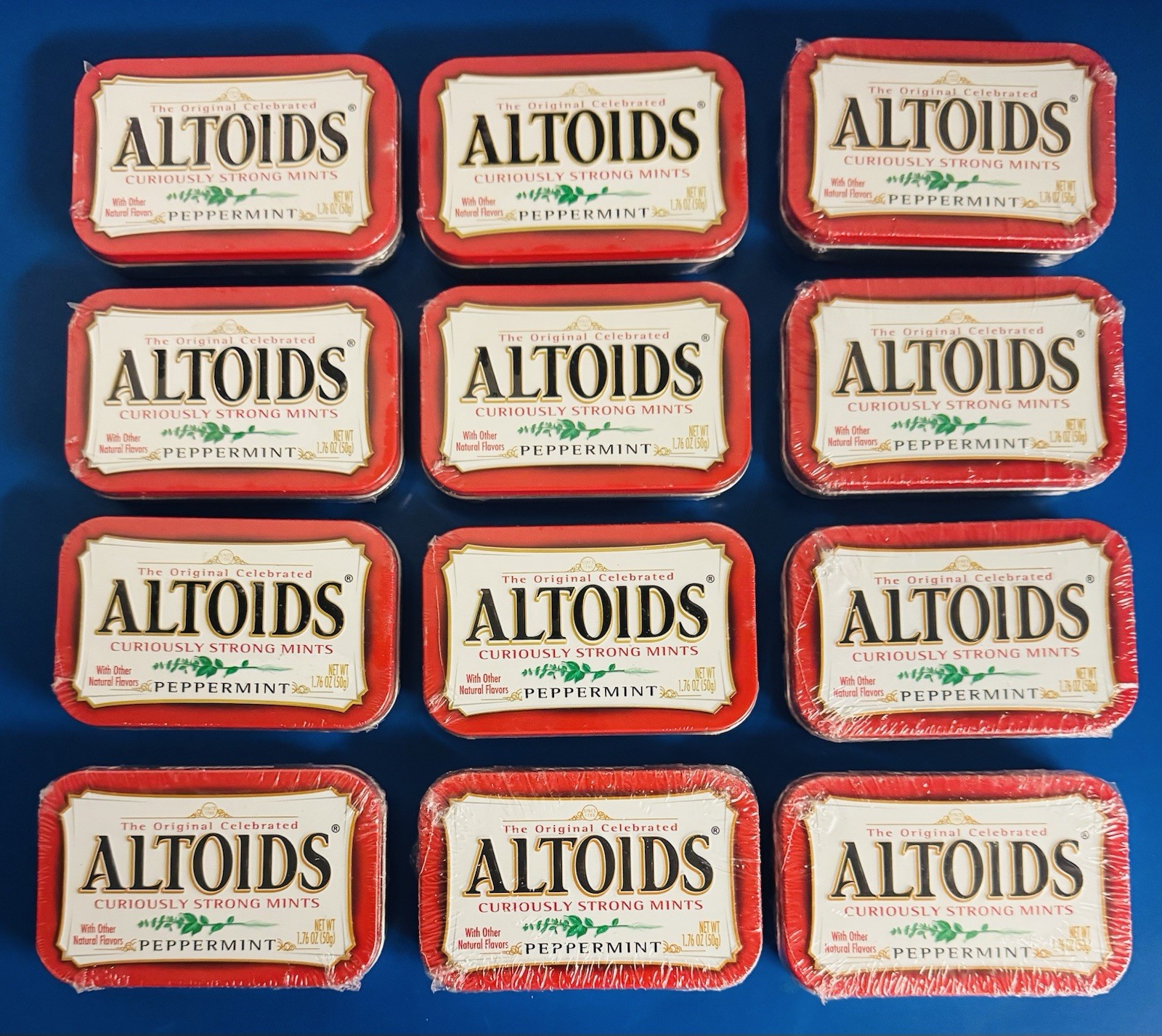 (12) Altoids Peppermint Curiously Strong Mints 1.76oz Tins Bulk Lot BB: 07/2027 gallery