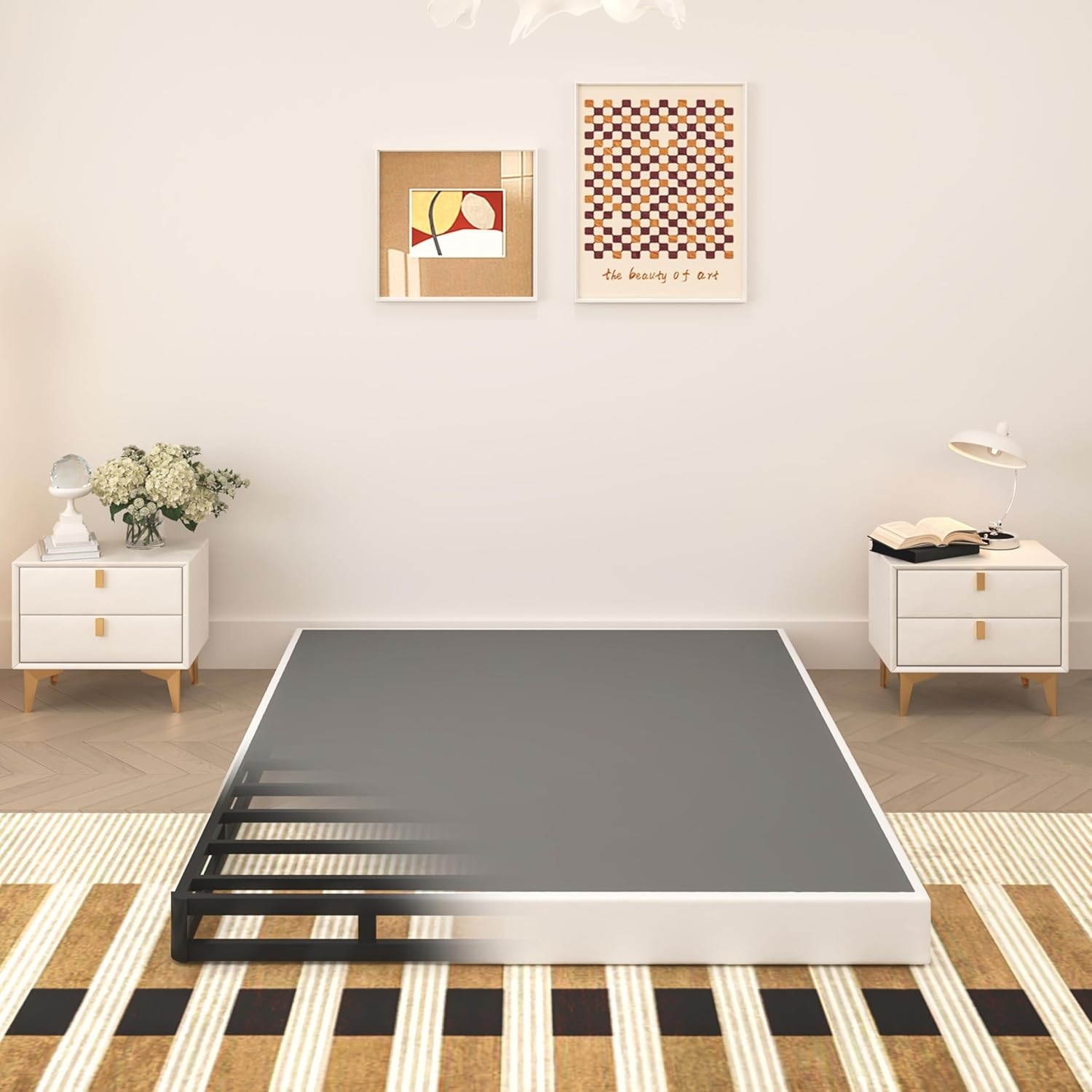 5 Inch Box Spring Full Size Bed, Heavy Duty Metal Mattress Foundation, 3000 lbs gallery