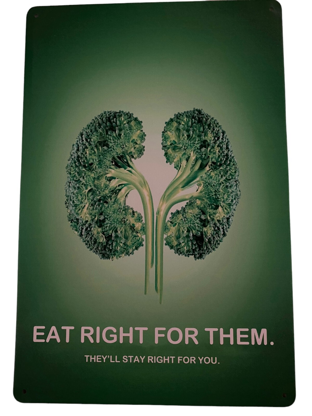 Metal Sign Healthy Eating Broccoli Lungs Decoration Home Wall Art Decor 8x12in gallery