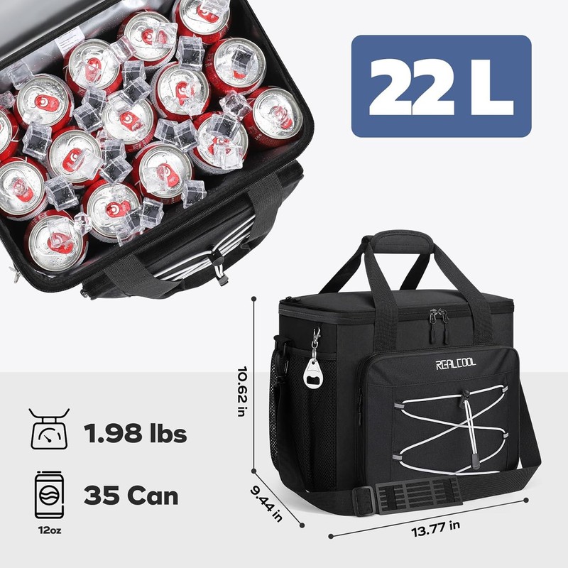 35/45CanLargeInsulatedCoolerBagSoftSidedPortableBeachCampingTravelCooler gallery