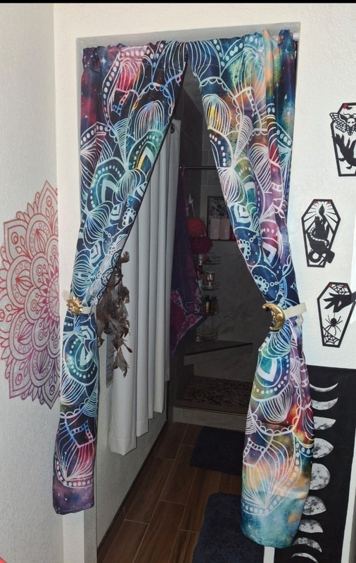 Modern Multicolor Mandala Pattern Curtain Panels w/ matching shower curtain gallery