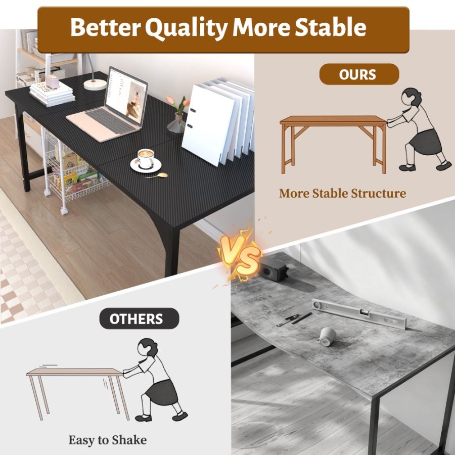 55 Inch Ergonomic Gaming Desk Gaming Table Computer Desk With 3-Piece Table Top gallery