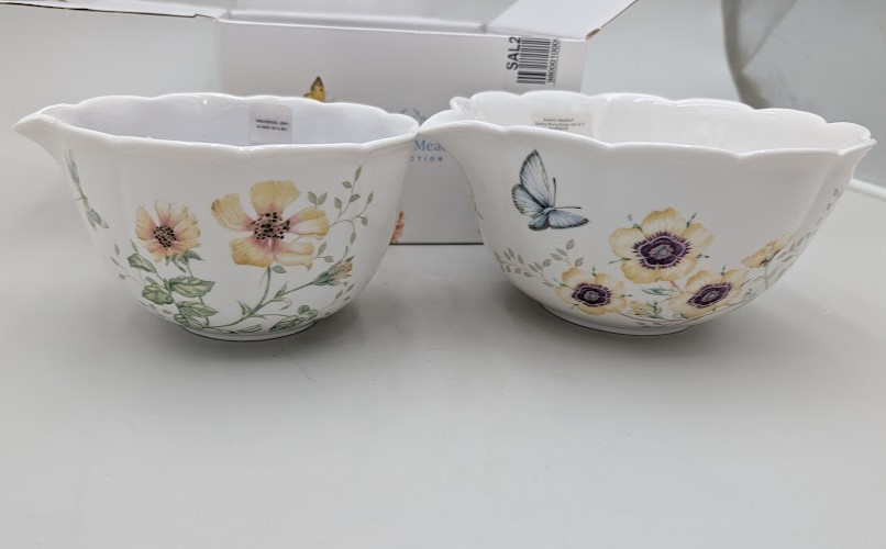 Lenox Butterfly Meadow Nesting Mixing Bowls , 2-Piece Set *Read* gallery
