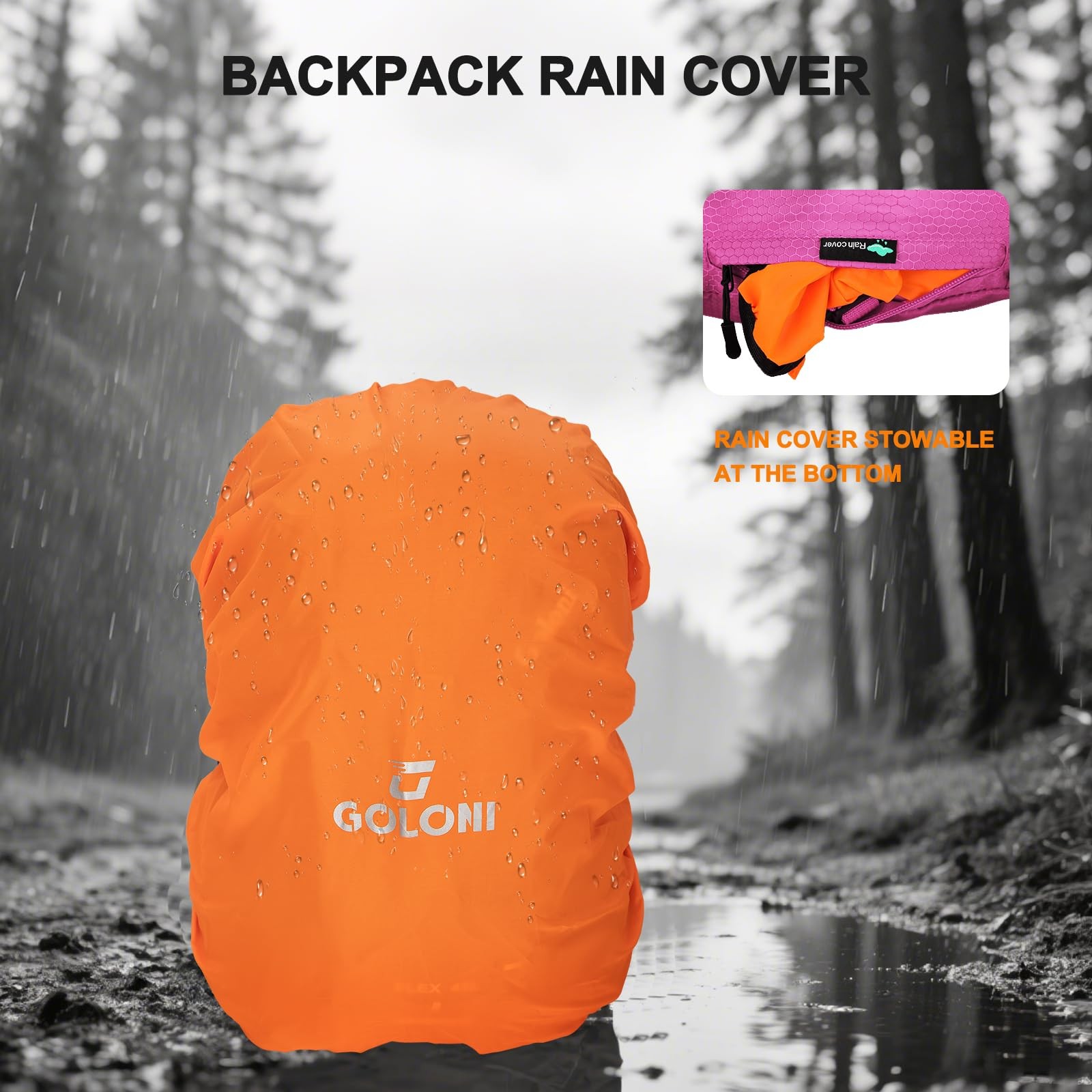 45L Hiking Backpack Lightweight Foldable, Waterproof Camping Backpack with Ra... 3