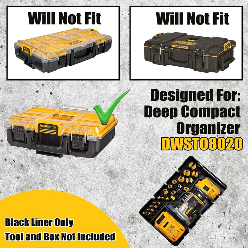 DeWalt DCW600B 20V Router Insert for Deep Compact Organizer (Insert Only) gallery
