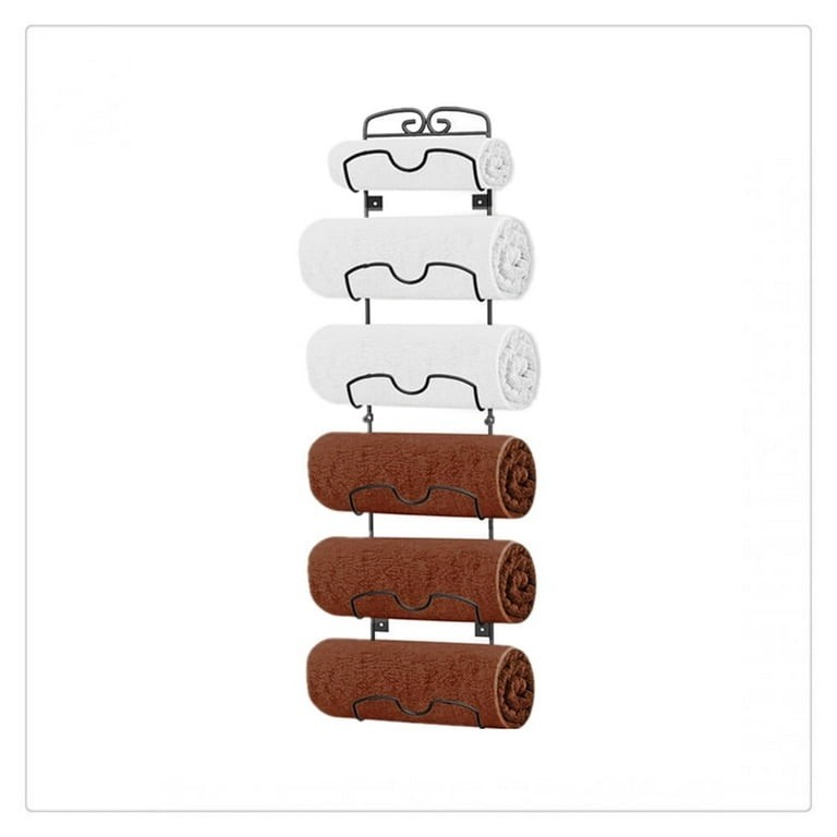Towel Rack Holder- 6-tier Wall Mounted Storage Organizer for Bathroom gallery