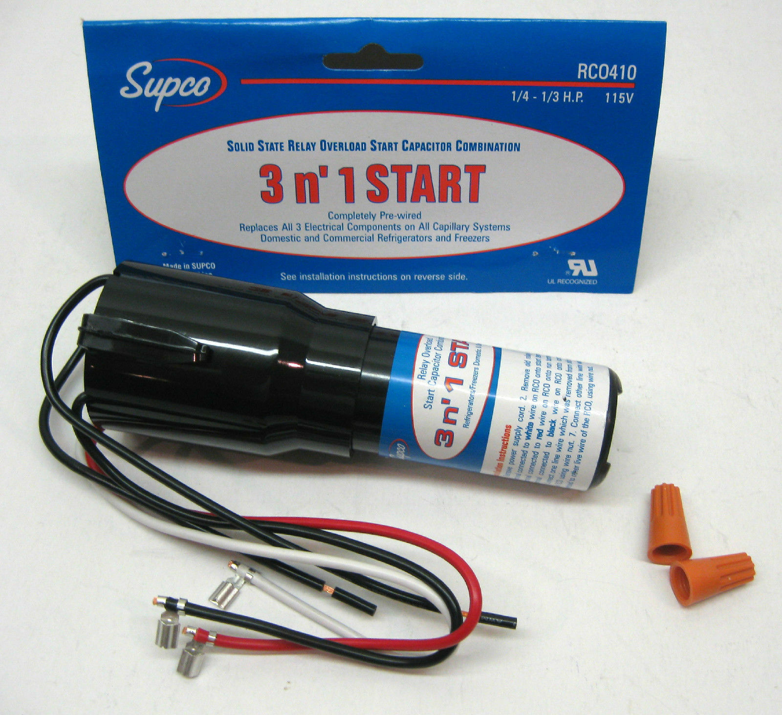 RC0410 SUPCO Refrigerator Relay Overload Start Run Capacitor 1/4 1/3 HP 3 n' 1 gallery