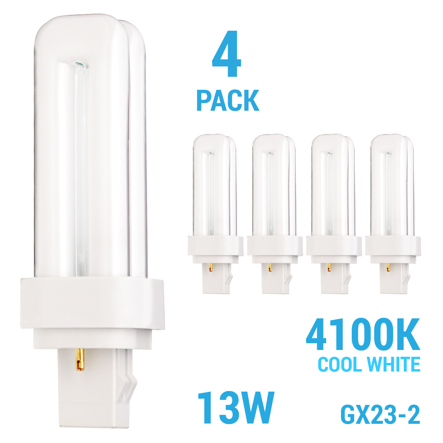 Pack PL13W/2U/2P/827 Plug-In PL 13W T4 Double Tube 2-Pin GX23-2 4100K Cool White gallery