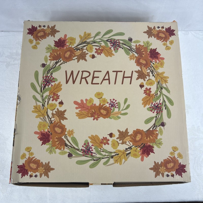 18” Artificial Autumn Maple Leaf & Berry Wreath – Fall Harvest Door Décor New gallery