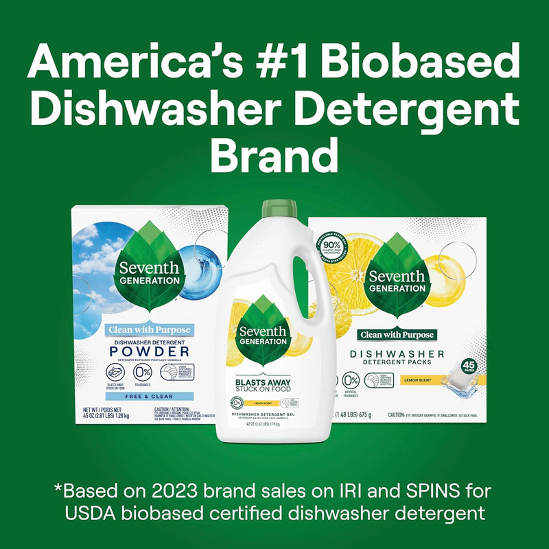 Seventh Generation Dishwasher Detergent Gel Lemon Scent 2 Pack for Sparkling Dis gallery