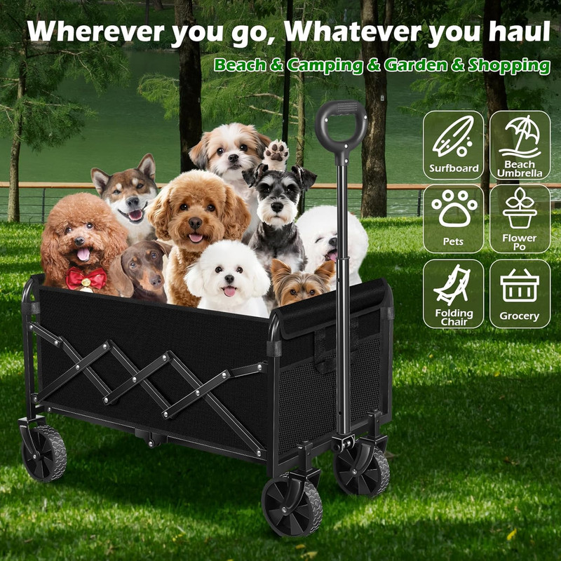 Collapsible Wagons Carts Foldable Wagon, Foldable Wagon Cart with Wheels, Foldin gallery