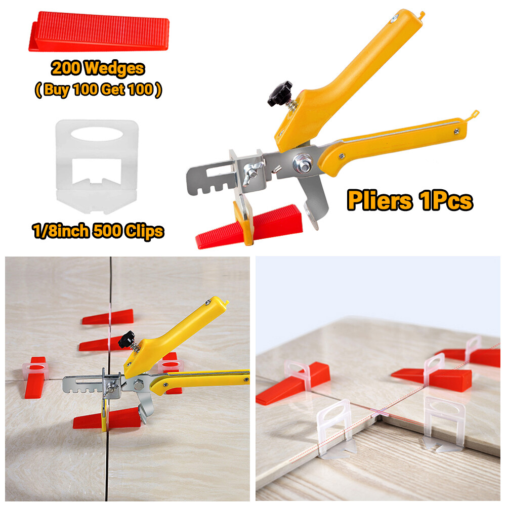 500PCS 1/8" 3mm Clips Tile Leveling System Kit Floor Wall Spacer Tiling Tool Set gallery