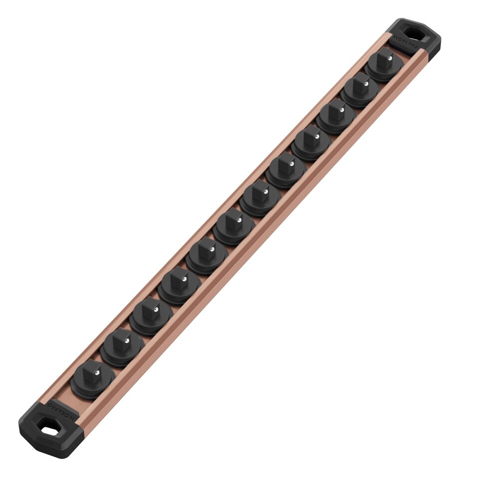 WORKPRO Magnetic Socket Organizer 1/4-Inch Drive Aluminum Alloy Socket Rail NEW gallery