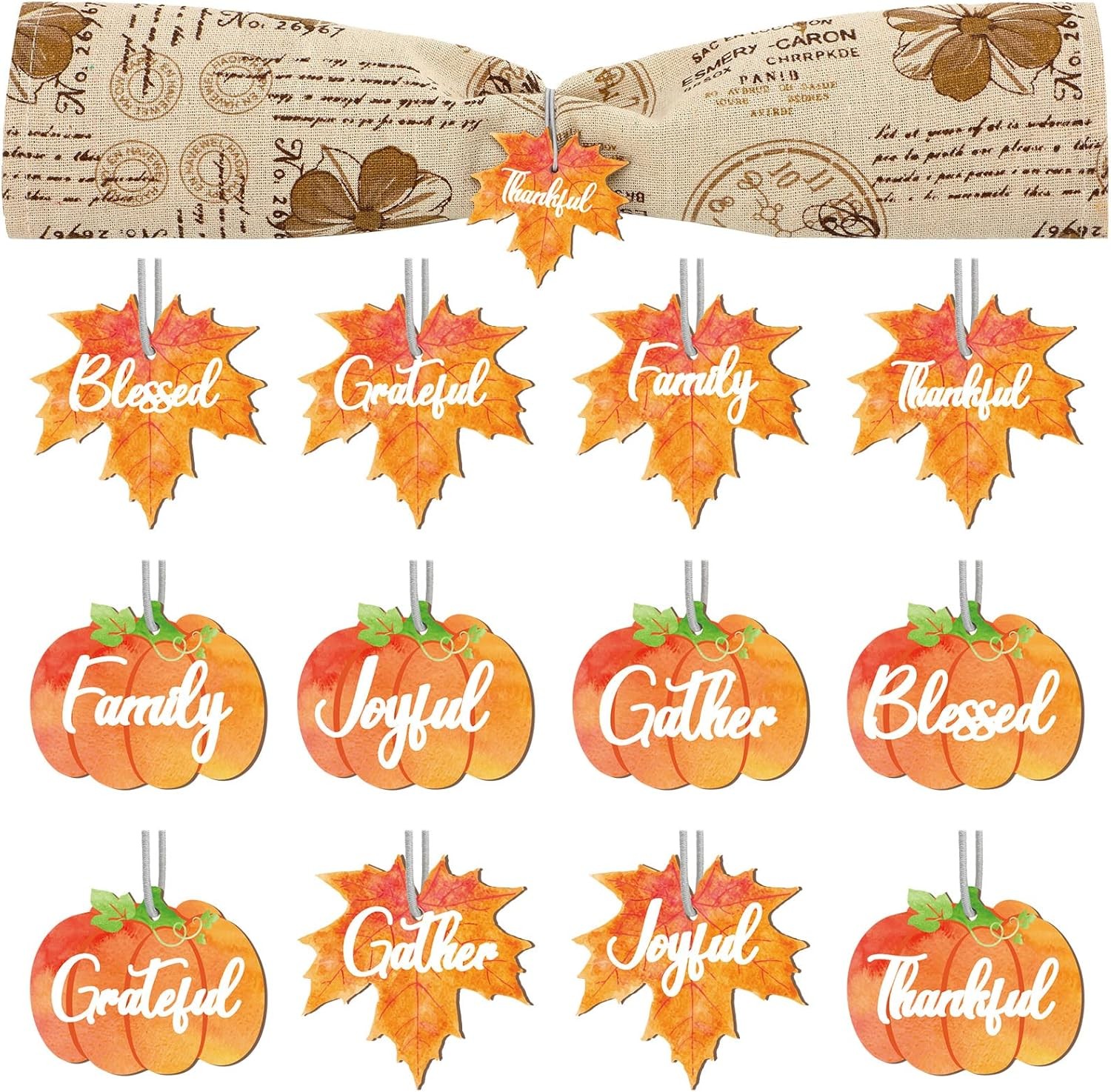Skyley 24 Set Thanksgiving Napkin Ring Fall Harvest As Pictures Shown gallery