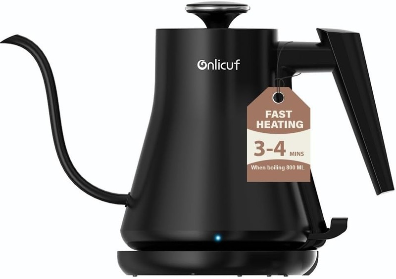 Sleek 1000W Gooseneck Electric Kettle - 0.8L Leak-Proof Design for Tea & Coffee gallery