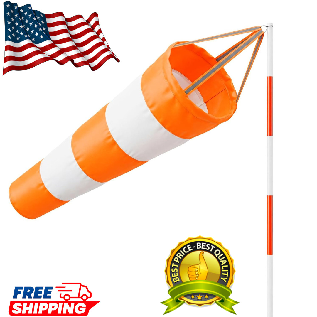 30 Inch Heavy Duty Windsock Outdoor Wind Direction Indicator Reflective Belt gallery