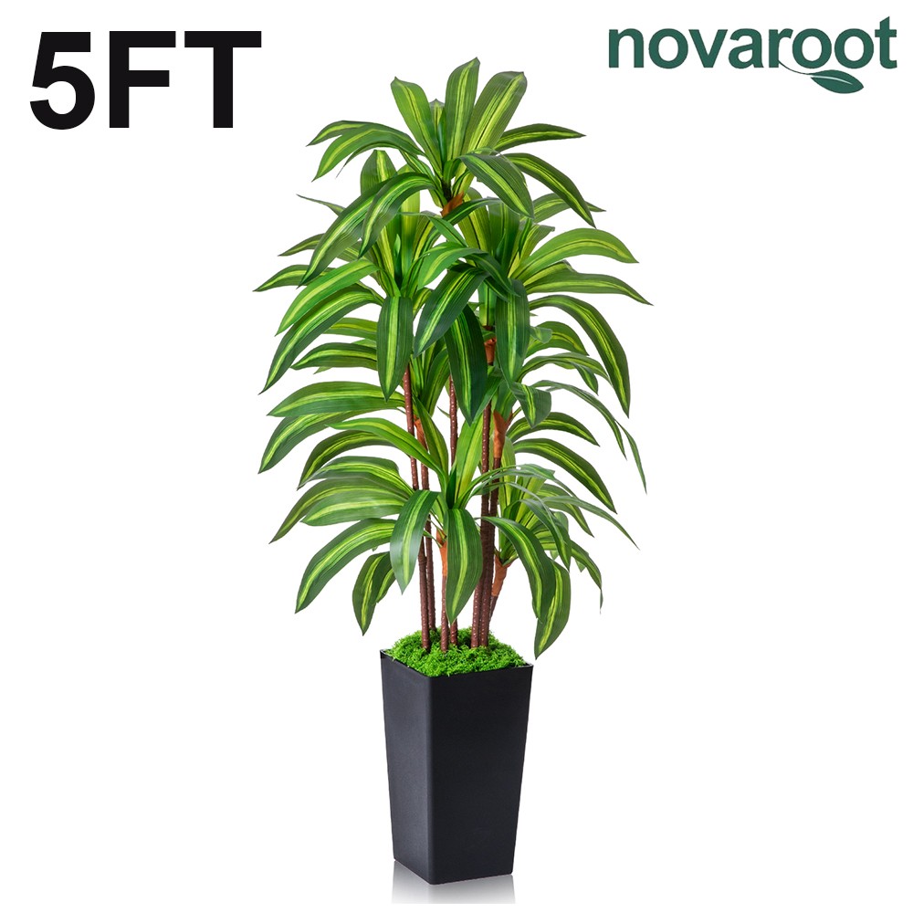 NOVAROOT 5FT Artificial Dracaena Tree Indoor Faux Plants Planter for Home Decor gallery
