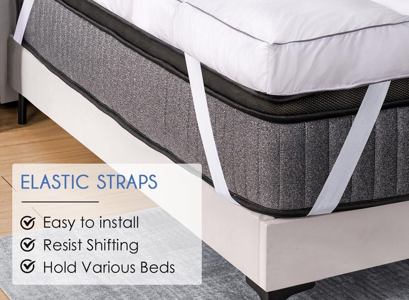 Mattress Topper Full Cooling Plush Pillow Top Mattress Pad Feather Bed Topper, gallery