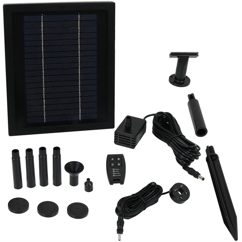 65 GPH Solar Pump and Panel Kit with Battery Pack - 47 in Lift by Sunnydaze gallery