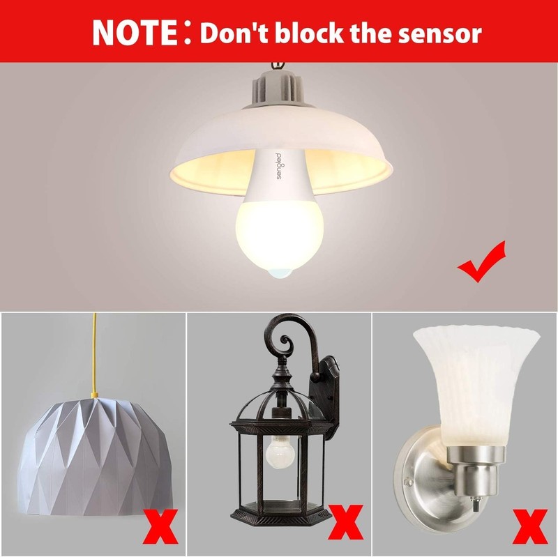 Energy-Saving Motion Sensor Light Bulbs 2 Pack - 11W Soft White, 1200 Lumens gallery