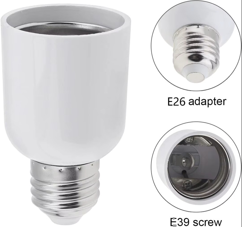 E26/E27 to E39/E40 Mogul Light Bulb Socket Adapter Converter Heat‑Resistant gallery