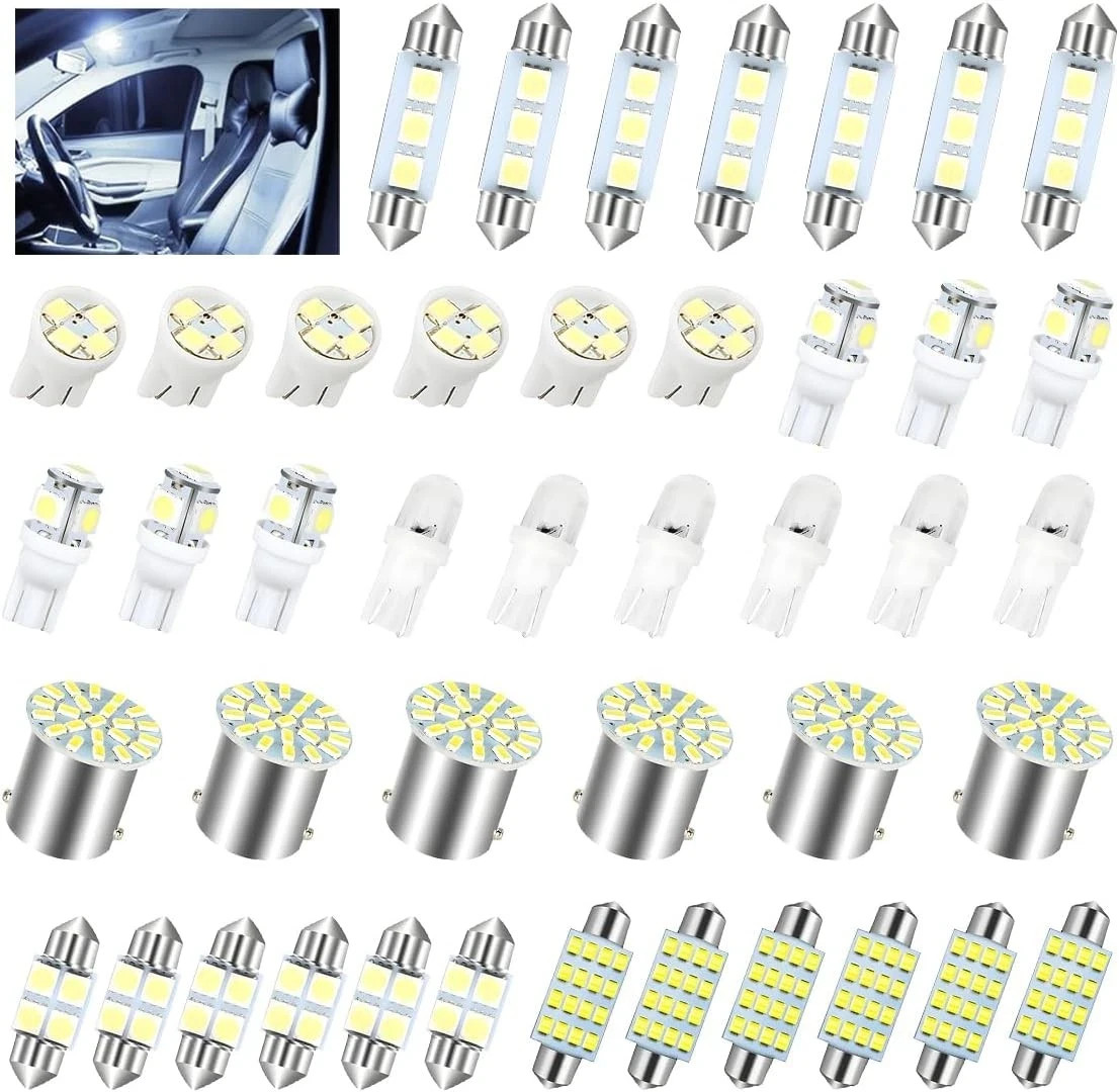 42 Pcs Car LED Lights Kit, Auto Interior Bulbs Set, 6000K 12V T10 For Accessory, gallery