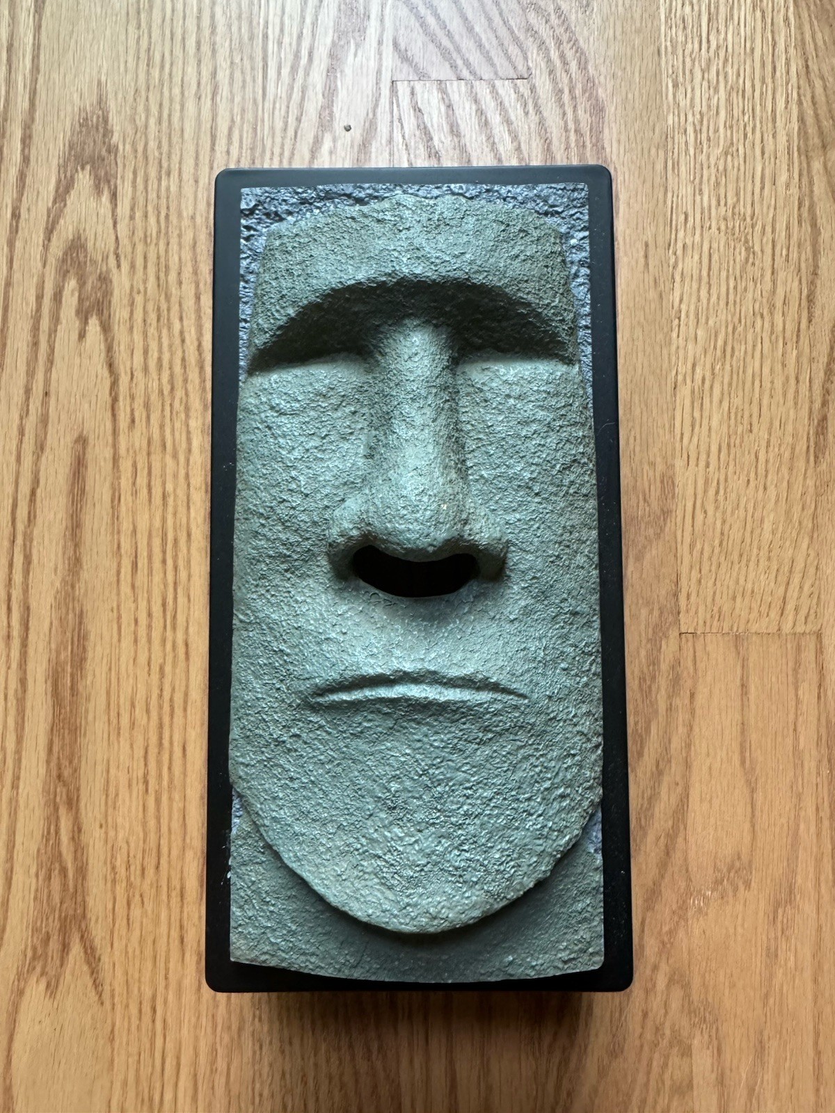New Moai Easter Island Head Tissue Box Cover Stone Look Resin Novelty Decor Gray gallery