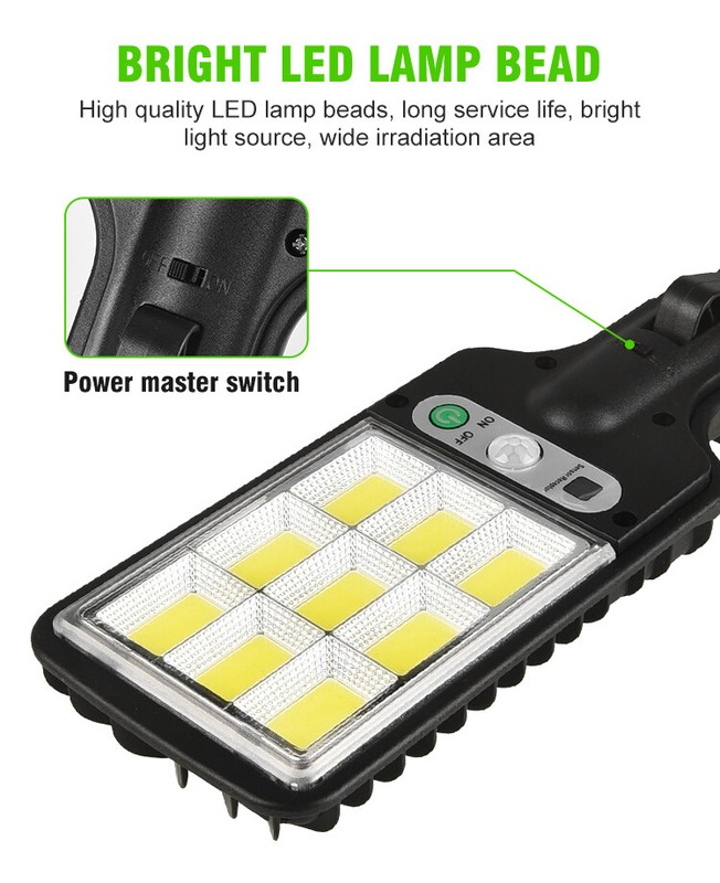 LED Solar Light Motion Sensor 3 Modes Flood Lamp Outdoor Street Wall Yard Garden gallery