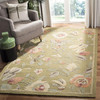 Handmade Floral Premium Wool Area Rug 5' x 8' - Blossom Collection Green/Multi gallery