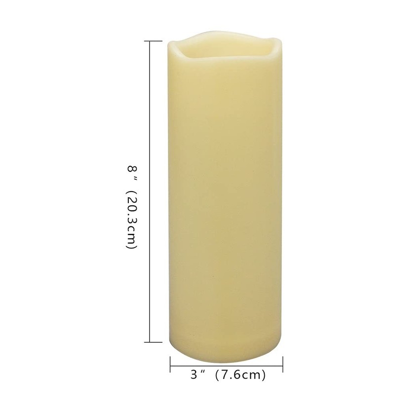 2 PCS 8" Waterproof LED Flameless Timer Candles, 1000 Hours Long Battery Life... gallery