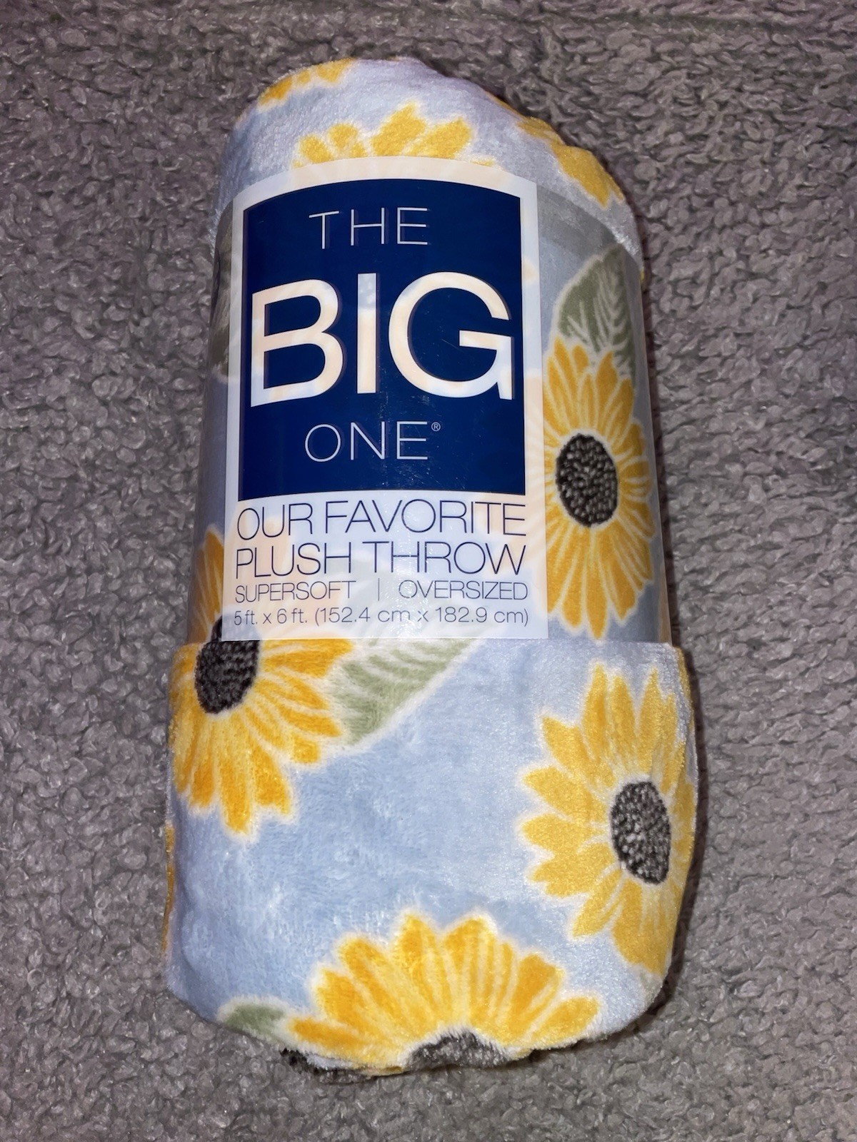 The Big One Plush Oversized Floral Throw Blanket Yellow Sunflowers, 5 ft x 6 ft gallery