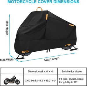 Motorcycle Cover Waterproof Outdoor, 300D Heavy Duty Motorcycle Cover for Harley gallery