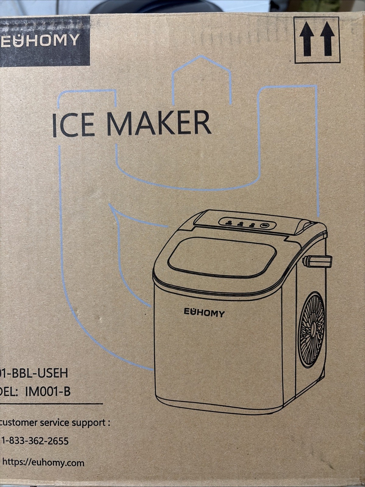 EUHOMY Countertop Ice Maker Machine with Handle, 26lbs in 24Hrs, 9 Ice Cubes gallery