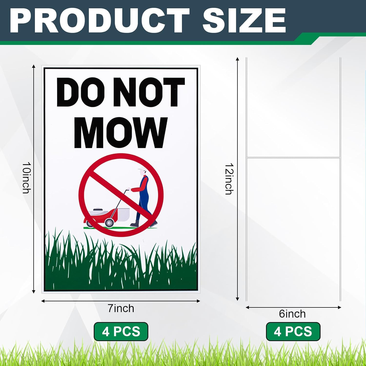 4 Pcs Do Not Mow Sign with Metal H Stake 10 X 7 Inches No Mow May Yard Sign Doub gallery
