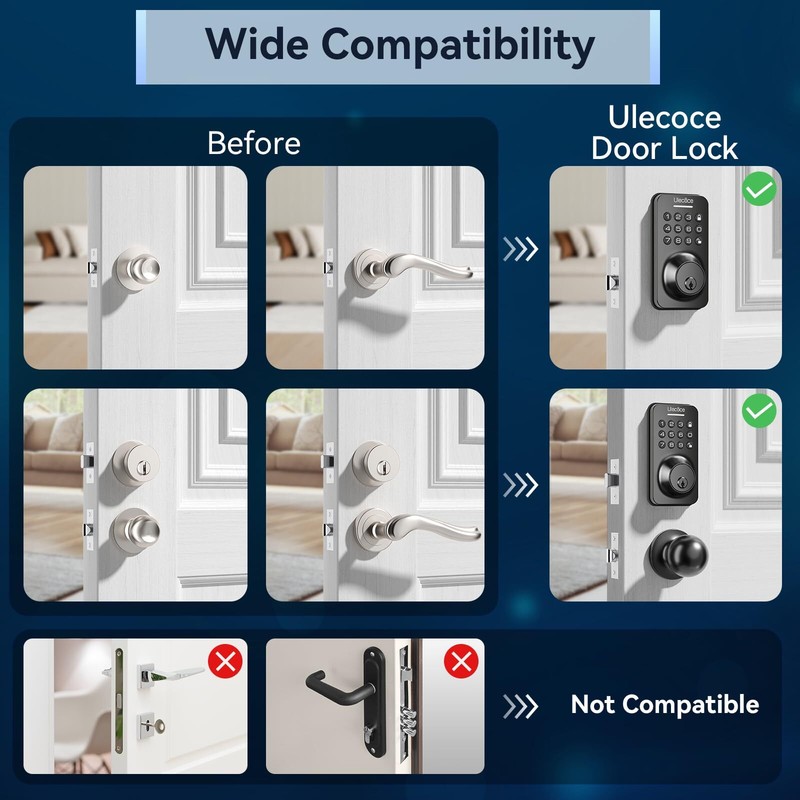 Keyless Entry Door Lock Deadbolt With Handle Set Door Locks For Front Door Keypa gallery