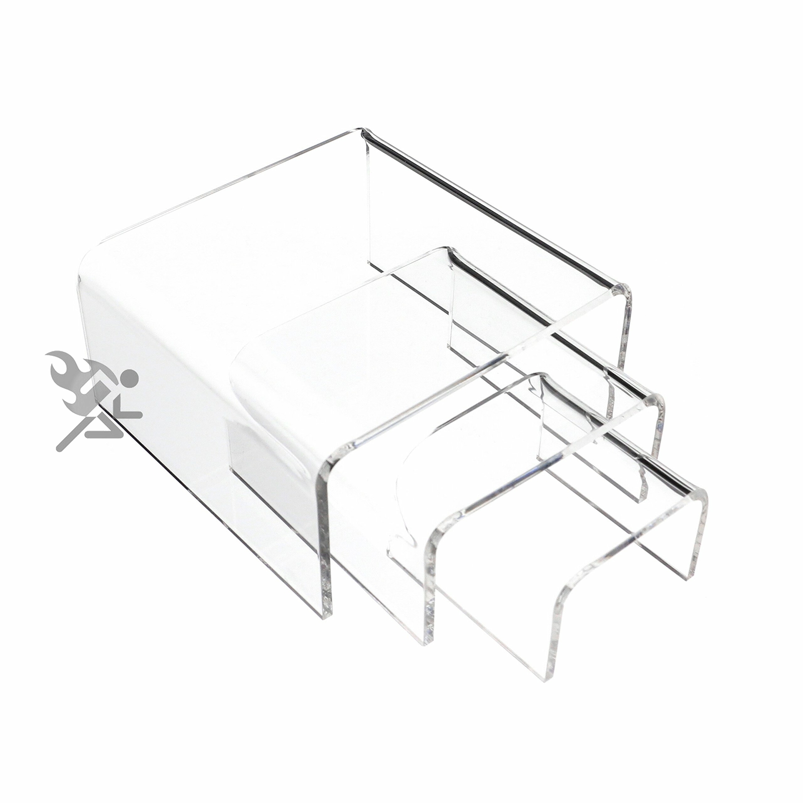 OnFireGuy 3 Piece Display Risers Clear Acrylic Riser for Action Figures Cupcakes gallery