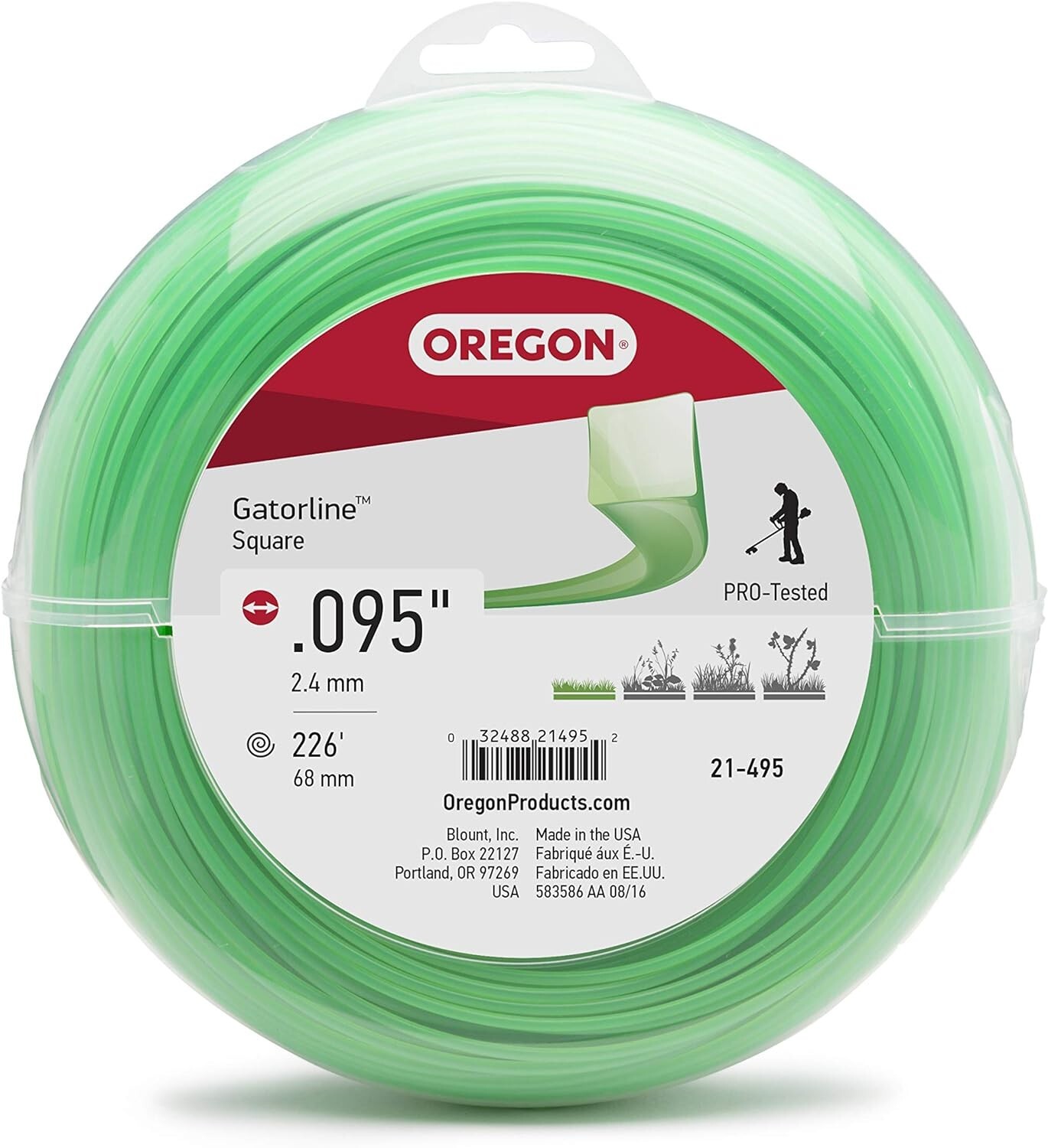 Oregon 21-495 Gatorline Square String Trimmer Line .095-Inch Diameter 1 LB Donut gallery