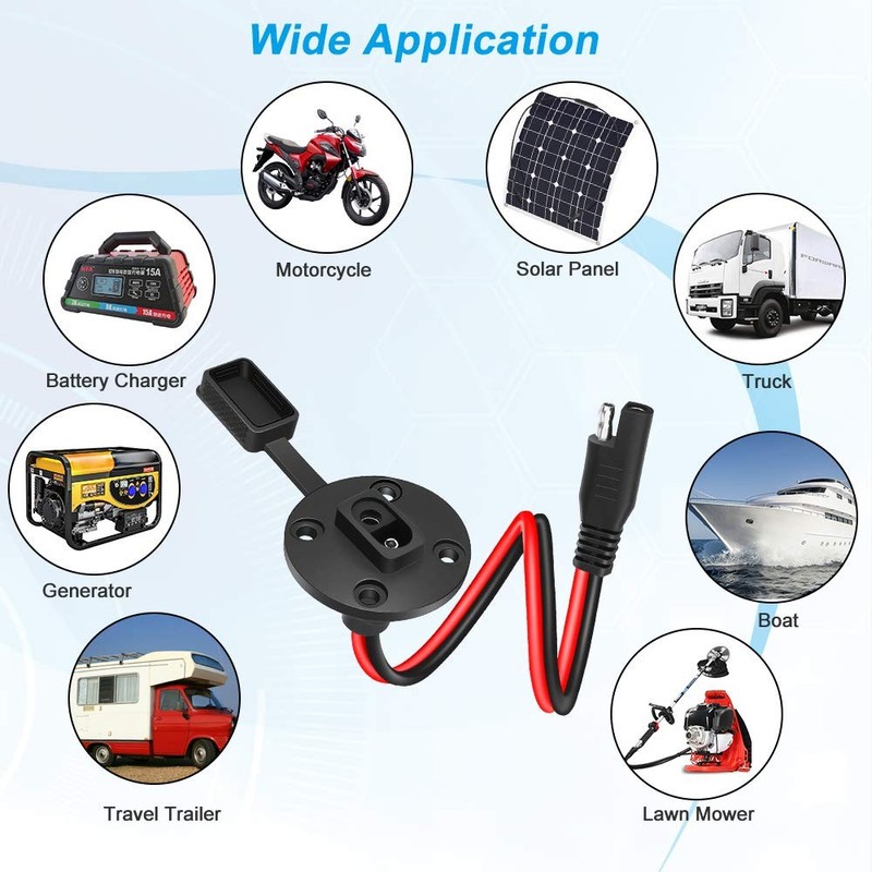 SAE Connector Power Socket Sidewall Port, Weatherproof SAE Quick Connect Sola... gallery